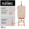 Medium Wooden H-Frame Studio Easel with Artist Storage Tray - Mast Adjustable to 96&#x22; High, Holds Canvas to 48 &#x22; - Sturdy Beechwood Holder Floor Stand